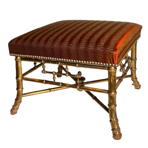 Regency Stool with Bamboo Gilded Base, Ca. 1815 Cover