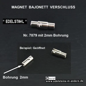 Bajonettverschluß Bajonett Magnet Verschluss Schmuck Leder Band Ketten Edelstahl - Bild 1 von 1