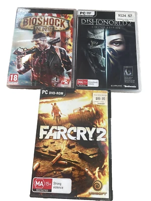 Pc Games Dvd Rom Bio Shock Infinite Dishonored 2 Farcry 2 Action Shooting War - Image 1 of 4