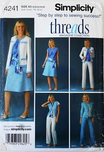 Simplicity 4241 Misses Skirt Pants Tops Jacket Scarf Sash Sewing Pattern Sz 8-16 - Picture 1 of 1