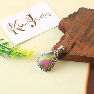 925 Sterling Silver Multi Purple Fire Labradorite Pendant For Women Jewellery. - Picture 1 of 3
