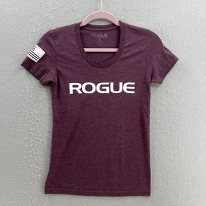 Camiseta deportiva Rogue para mujer pequeña granate cuello redondo manga corta calce ajustado - Imagen 1 de 7