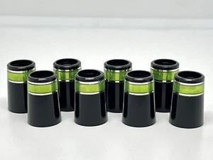 8 pcs Universal Size Fancy Green / Silver Ring ferrule Fit Both .355” / .370” - Picture 1 of 3