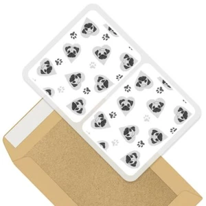 2 rechteckige Aufkleber 7,5 cm BW - süßer Mops Liebe Herzen Tiere Haustiere #41314 - Bild 1 von 9