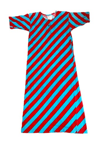 Abito vintage Kenzo a righe in cotone blu e rosso. Piccolo