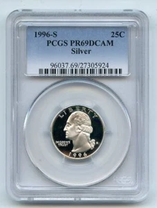 1996 S 25C Silver Washington Quarter Proof PCGS PR69DCAM - Picture 1 of 1
