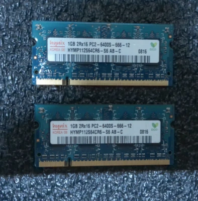 Lot 2 Hynix HYMP112S64CR6-S6 AB-C 1GB SO-DIMM DDR2 Laptop Memory PC2-6400S - Image 1 of 4