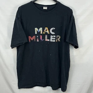 MAC MILLER  TOUR ALBUM SPELLOUT BLACK T SHIRT XL DISTRESSED MACADELIC RAP2 - Picture 1 of 4