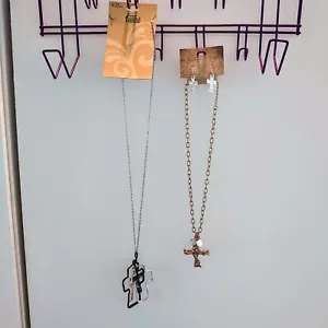 Two Religious Christian Necklaces, One With Matching Earrings - Picture 1 of 4