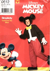 Disfraz de Mickey Mouse para hombre patrón de costura simplicidad 0612 / 9386 XS a XL - Imagen 1 de 2
