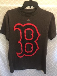 Majestic Boston Red Sox Gray Red T Shirt Mens Sz Small MLB - Picture 1 of 4
