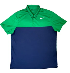 Men's Short Sleeve Nike Dri-Fit Golf Polo Shirt – Blue & Green – Size XL - Picture 1 of 6