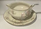 Theodore Haviland Apple Blossom Gravy Boat with Attached Underplate w/ Ladle