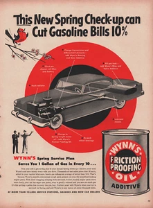 Vintage 1953 Wynn's Friction Proofing Oil Additive Spring Service Advertisement - Picture 1 of 1