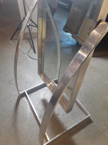 ART DECO STREAMLINED VTG FULL LENGTH DRESSING MIRROR FREE STANDING ALUMINUM Cover