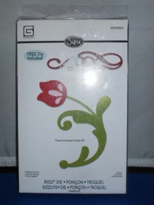 Sizzix Basic Grey Bigz Die Flower with Leaves & Stem #3 + Bonus Swirl - Picture 1 of 1