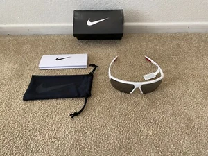 Nike Gale Force Sunglasses CW4670 100 White Grey Silver Flash Lens New w/Box Tag - Picture 1 of 10