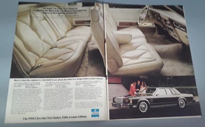 "Anuncio original de revista Chrysler New Yorker 1980 de 2 páginas ""Edición de la Quinta Avenida" - Imagen 1 de 1