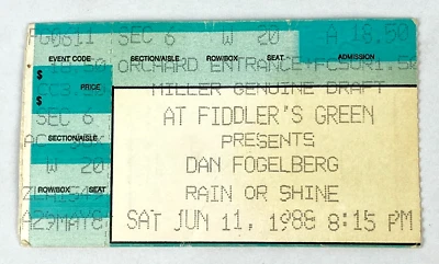 1988 Dan Fogelberg Concert Ticket Stub Fiddler's Green Amphitheatre Colorado VTG - Image 1 of 4