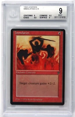 MTG Legends Immolation BGS 9 - (9, 9.5, 9.5, 9) MINT Quad ++ - Image 1 of 2