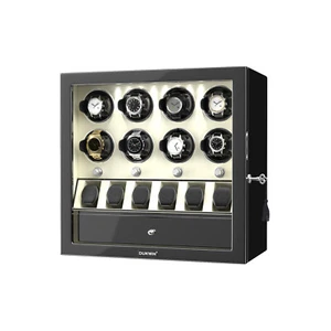 White Automatic Rotation 8 Watch Winder Case With 6 Watches Display Storage Box - Picture 1 of 11