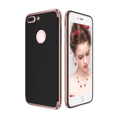 Apple iPhone 6 / 6s Custodia Case Cover Protezione Borsa Custodia Carbonio Rosa - Immagine 1 di 4