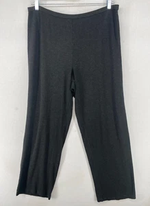 EILEEN FISHER Pants 1X Viscose Jersey Melange Straight Pull On Charcoal Gray - Picture 1 of 10