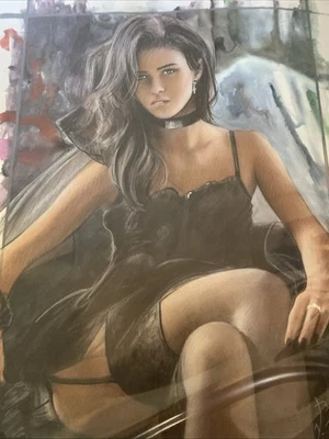 ОРИГИНАЛЬНАЯ картина/рисунок, модель, белье, (от W. Berg "hallovicky") 16 x 23 - Изображение 1 из 4