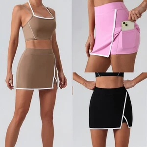 Moisture Wicking Yoga Skirt Shorts High Waist Stretchy For Pilates And Fitness - Picture 1 of 17