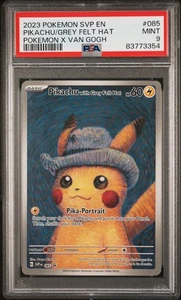 Pokemon Pikachu mit grauem Filzhut Van Gogh Full Art Promo SVP EN 085 PSA 9 Mint - Bild 1 von 2