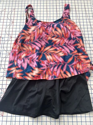 Maxine Of Hollywood Skirted Swim Dress  18W NWT Pink - Image 1 of 4