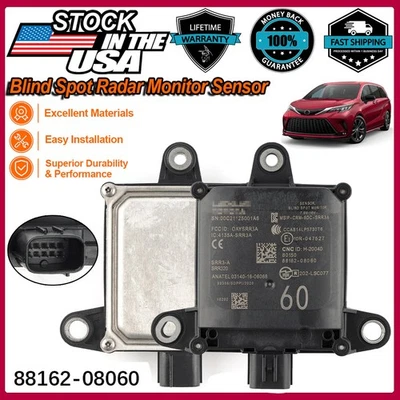 OEM Rear Blind Spot Radar Monitor Sensor 88162-08060 - Fit 2021-23 Toyota SIENNA - Image 1 of 4