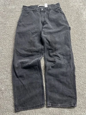Vintage Gap Jeans Carpenter Y2K Mens 33x30 Black Baggy Loose Fit Skater STAINS - Image 1 of 4