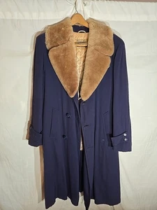 1930s Women's Albert Richard Double Breasted Blue Overcoat size XL - Picture 1 of 8