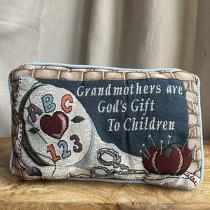 Riverdale Decor Tapestry Needle Point Throw Pillow Grandma Grandmother Vintage - Picture 1 of 4