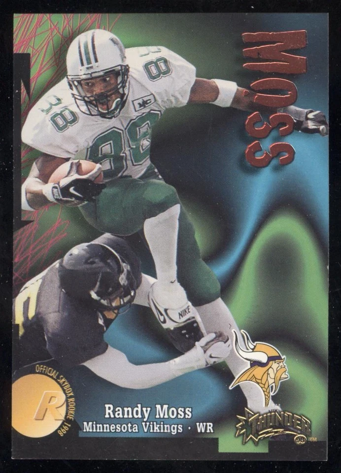 242 RANDY MOSS ROOKIE RC 1998 SKYBOX THUNDER VIKINGS NFL FOOTBALL - Image 1 of 2