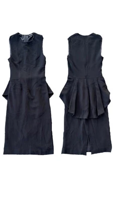 Vestido midi The Row tejido algodón seda negro ajustado sin mangas talla 10/mediano Foto 1 de 4