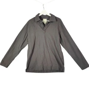 Polo Toad&Co grigia cotone slub manica lunga Henley casual uomo taglia M logo - Foto 1 di 7