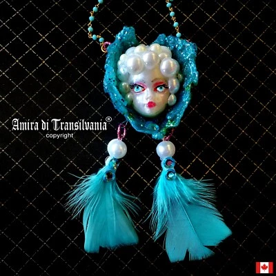 Jewelry Necklace Pendant Pearl Luxury Winged Guardian Angel Protection Talisman - Image 1 of 4