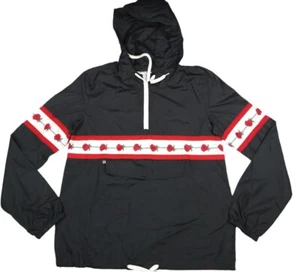 Empyre Women's Shaylyn Black Rose Striped Pullover Windbreaker Jacket Small - Picture 1 of 10