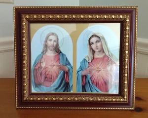 Sacred Heart / Immaculate Heart Framed Print 8x10 - Picture 1 of 2