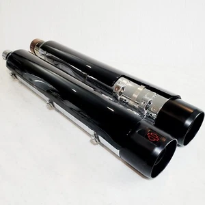 Genuine Harley Davidson 2017-2023 CVO Touring Mufflers Exhausts Black Tips OEM - Picture 1 of 11