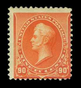US 1890 Commodore Perry 90c orange Scott # 229 UNUSED - Picture 1 of 2