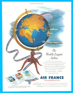 1953 Air France Airline print ad Constellations travel aviation jet vacation - Picture 1 of 5