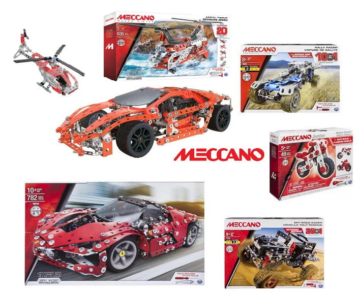 Meccano Construction Toy Kit Sets Kids Gift - Cars/Helicopters/Dinosaur & More - Image 1 of 1