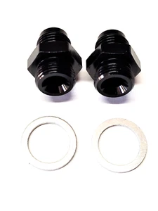 6an to 5/8-20 EDELBROCK CARBURETOR Fitting Black. (Set of 2) - Picture 1 of 1