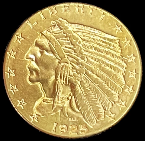 1925 D GOLD UNITED STATES $2.5 INDIAN HEAD QUARTER EAGLE COIN DENVER MINT Cover