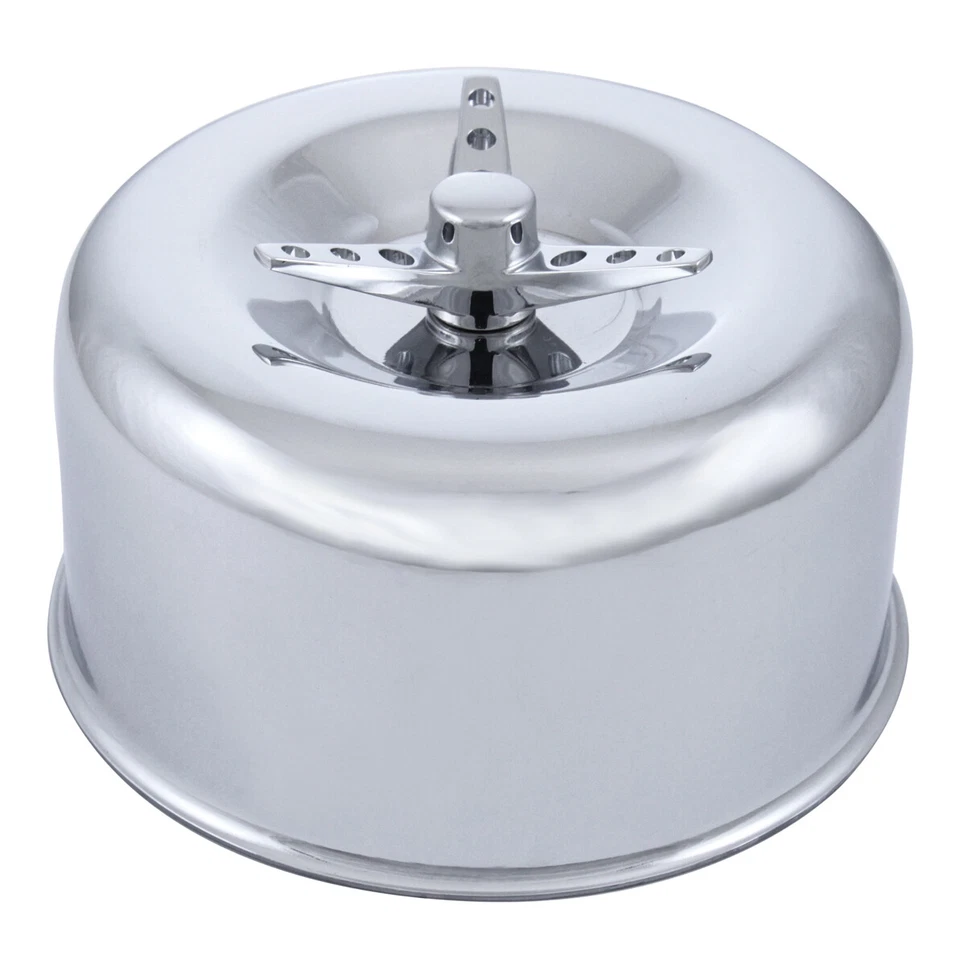 United Pacific 2-5/8-in Dual Barrel Chrome Smooth Air Cleaner with 3-Wing Screw Foto 1 de 1