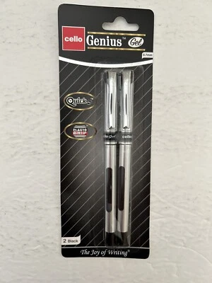 Plumas negras Cello Genius Gel 0,7 mm secado rápido agarre elasto *Juego de 2* Foto 1 de 4