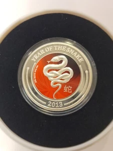 2013 - LUNAR YEAR of the SNAKE - .999 SILVER COIN - PROOF GEM - Picture 1 of 5